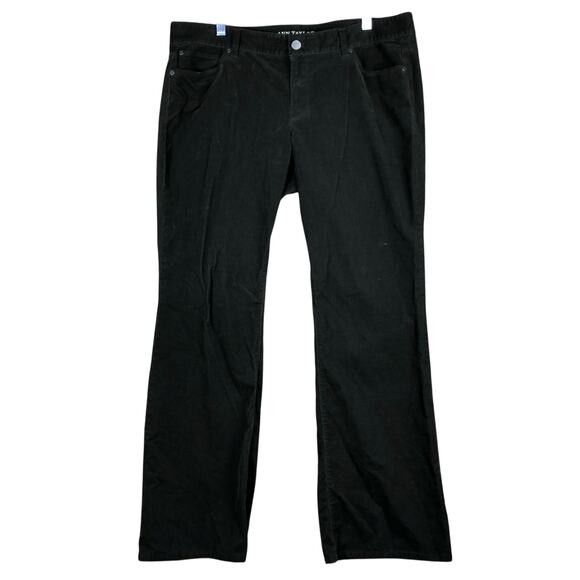Ann Taylor Denim Womens Jeans Black Corduroy Mid Rise Modern Boot Stretch 14 - Picture 1 of 11